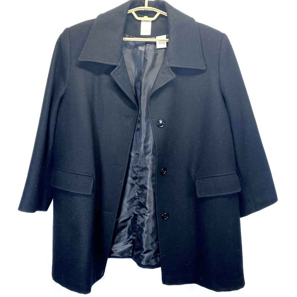ROAMAN'S - WOMEN'S SIZE 20W Black WOOL BLEND PEA COAT - RN77539